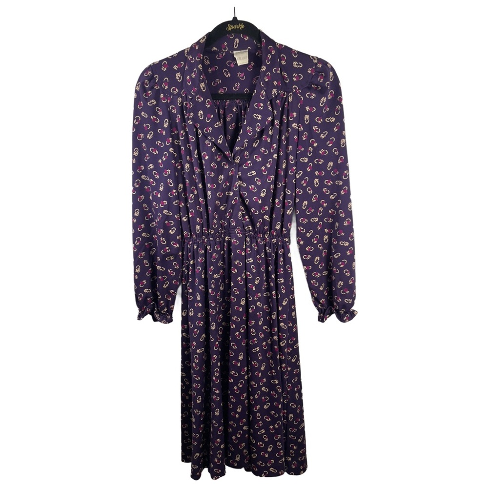 Vintage French dark purple dress